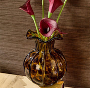 Ruffled Edge Vase / Tortoise