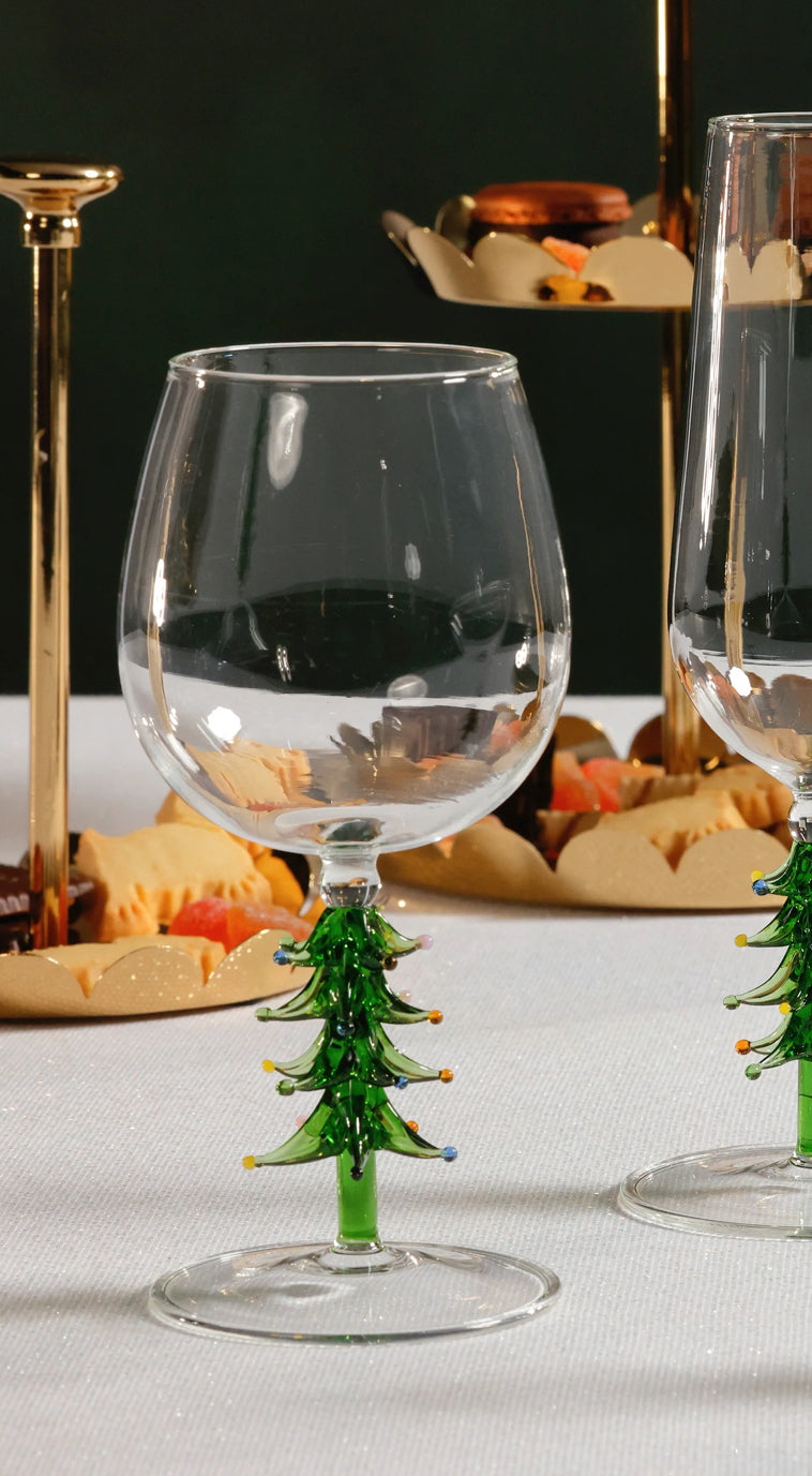Treetop Cheers Wine Glass - Green
