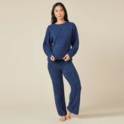 Reverse Seam Marshmallow Lounge Set- Midnight
