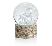 Snow Globe On Birch With Reindeer