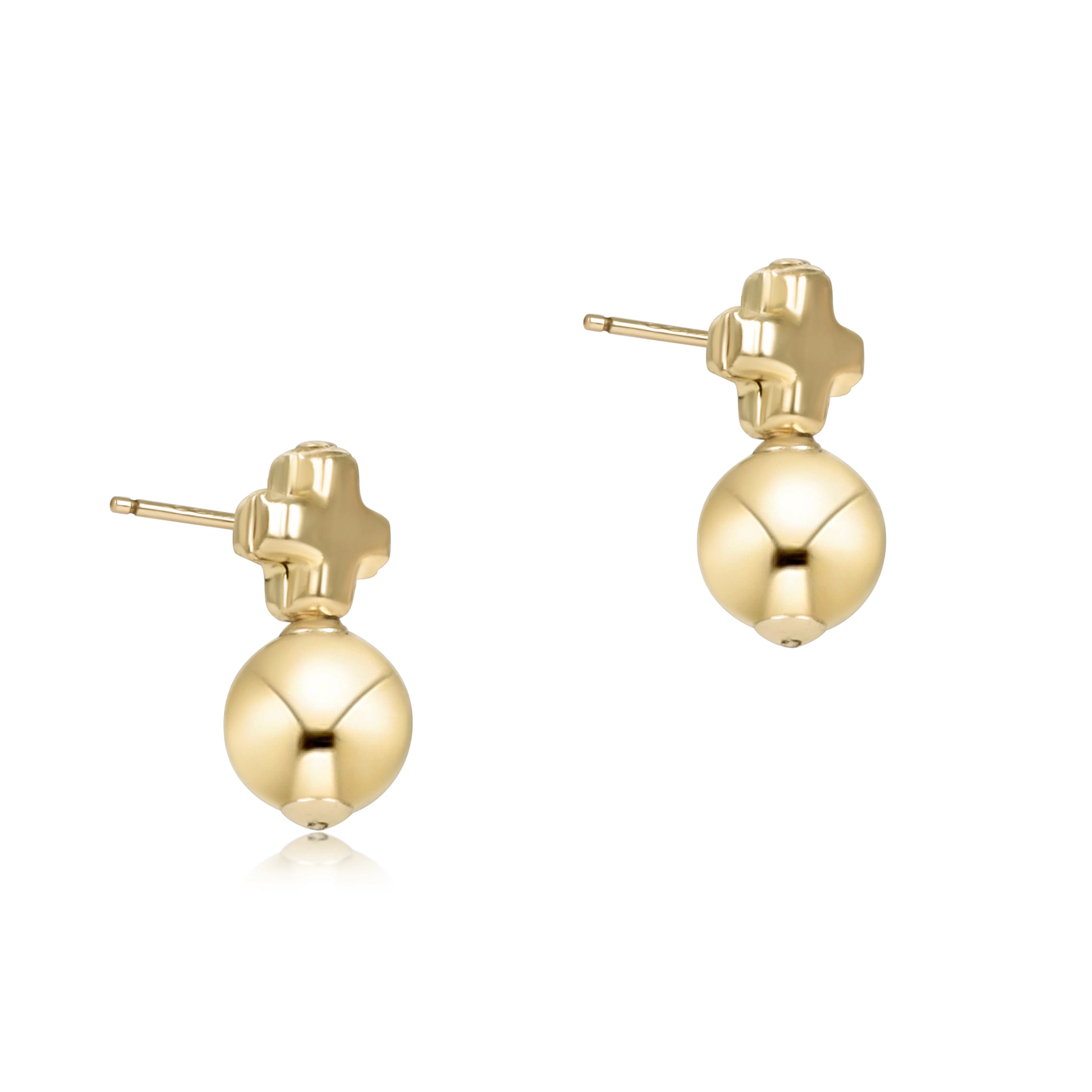 signature cross small gold studs - classic gold