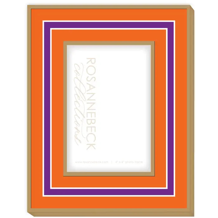 Clemson Orange And Purple Boarder Frame 4X6