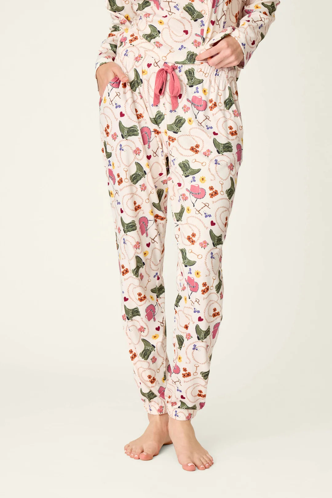 Saddle Up Western Print Pajama Jogger Pants