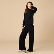 DreamTech Boat Neck with Pintuck Pant - Black