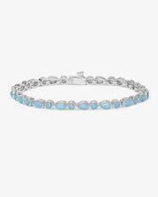 Isla Tennis Bracelet Blue Opal - Silver