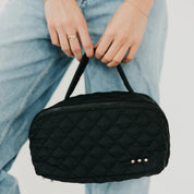 Martha Quilted Cosmetics Bag / Black