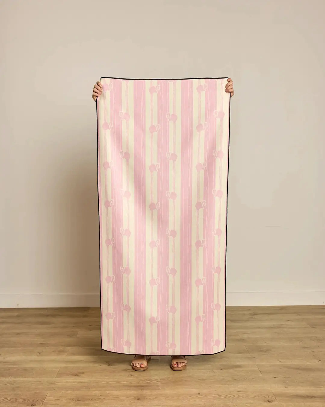 Beach Towel - Flamingo Stripe Pink