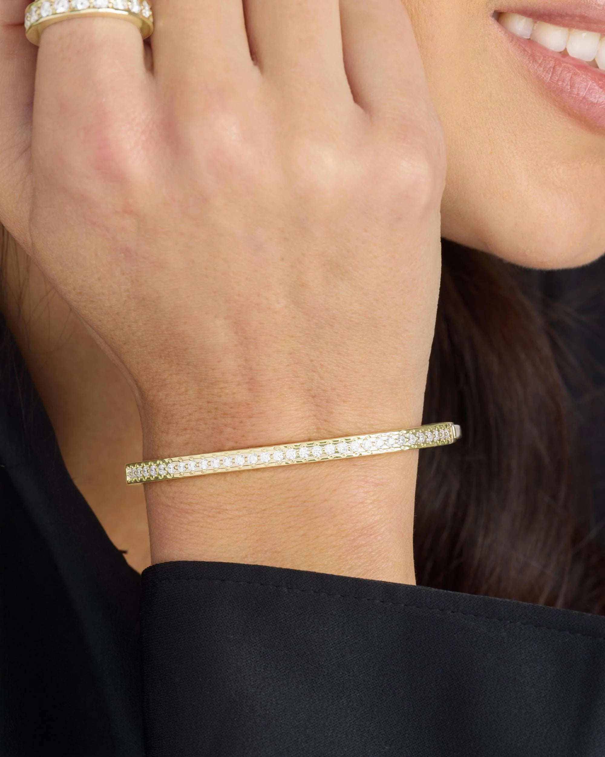 Ashley Pavé Cuff 4mm- Gold