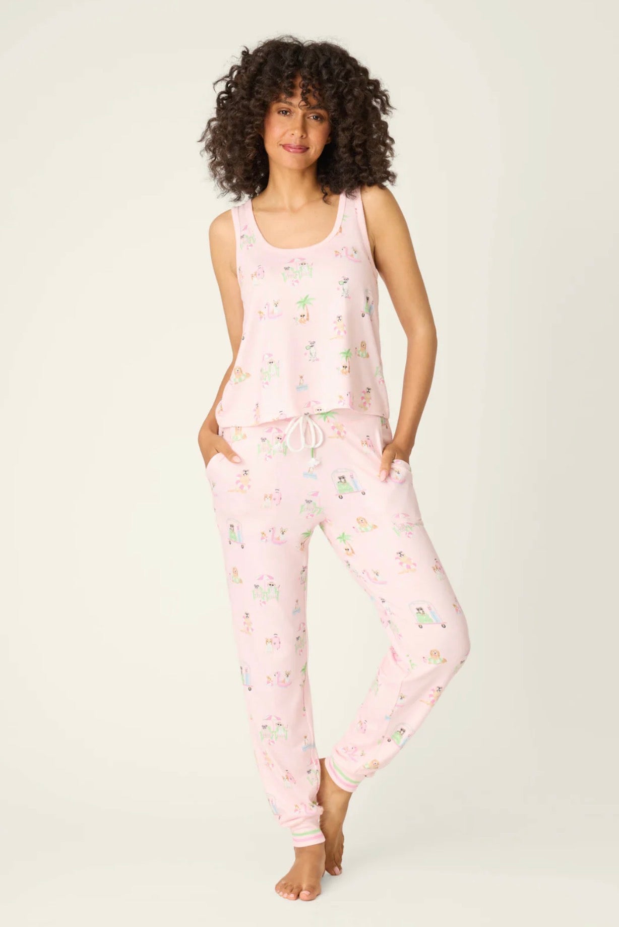 Pupcation Palms Sunnies & Sunshine Tank Top