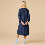 Serenity Shear Mink Zip 3/4 Sleeve Robe 42” - Midnight