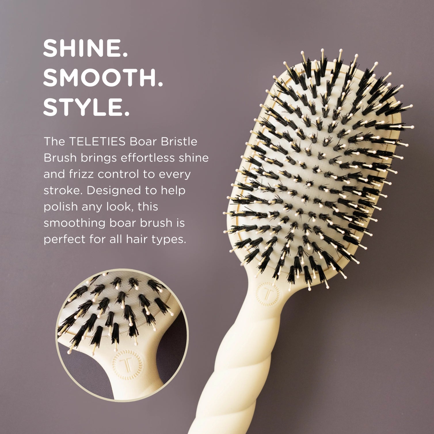 Boar Bristle Hair Brush / Tan