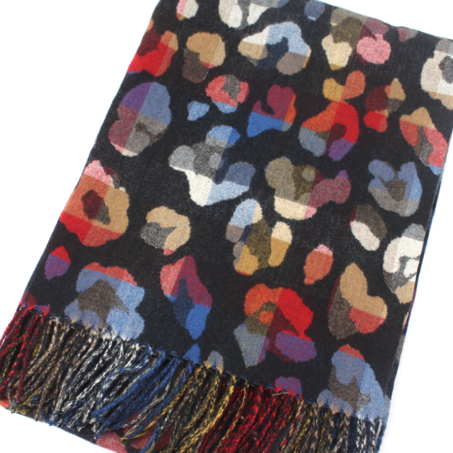 Scarf Leopard Print- Colorful Black