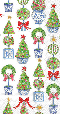 Guest Towels- Bright Topiary Trees