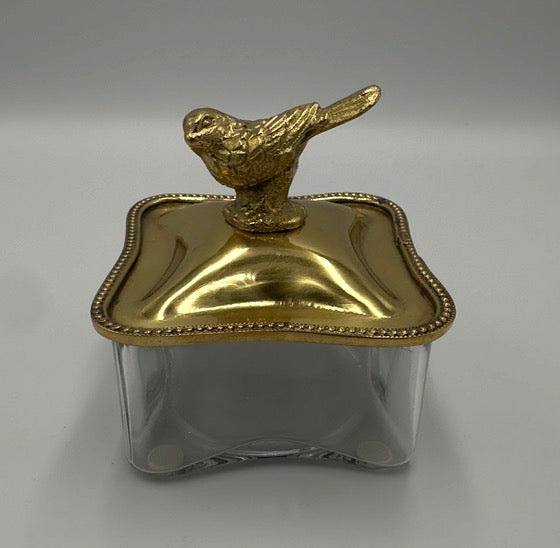Brass Bird Glass Box