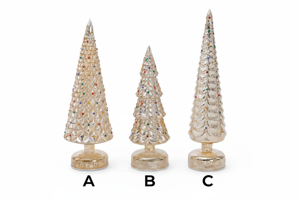 Jewel Twinkle Glass Trees 3 Styles