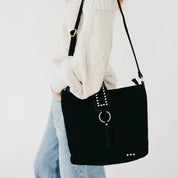 Rosemary Suede Bucket Bag / Black