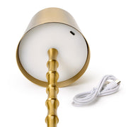 Portable Cordless Bamboo Table Lamp - Gold