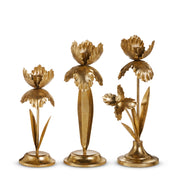 Gold Flowers On Candle Holder