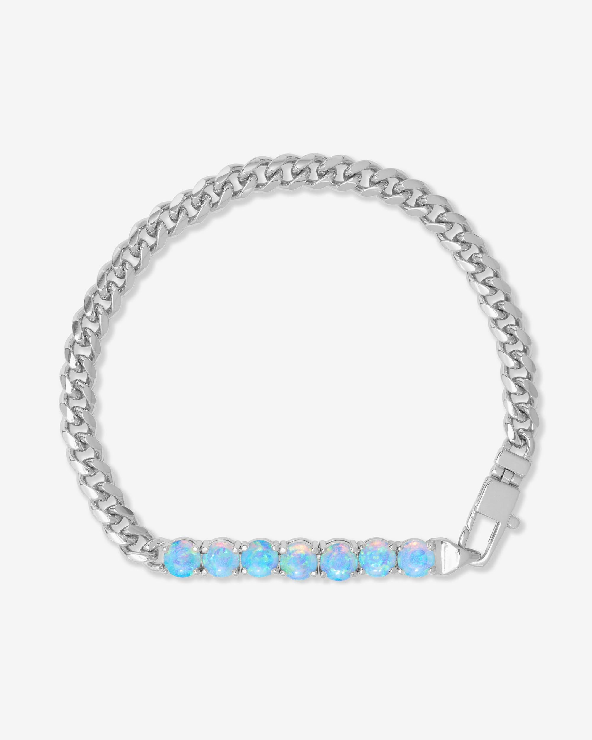 Baby Julian Loves Diamonds Silver Bracelet - Blue Opal