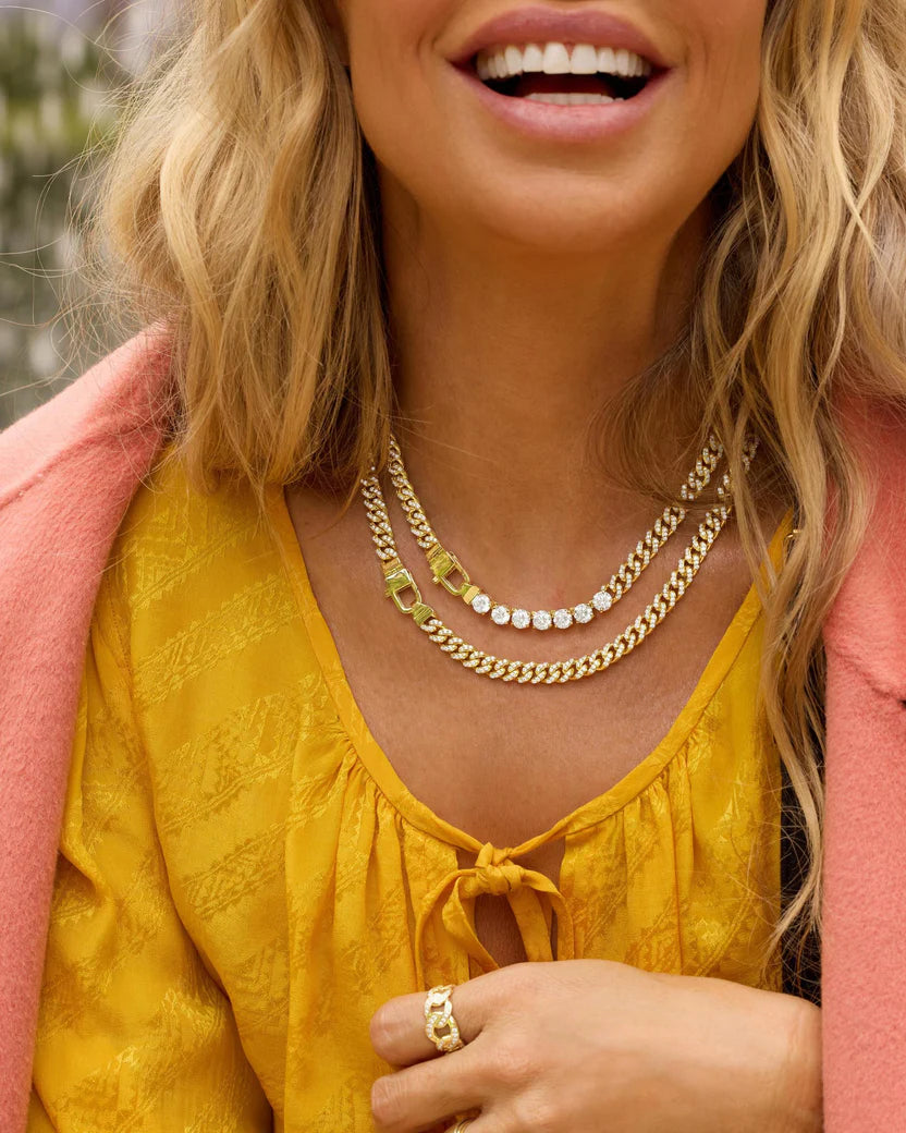 Pavé Julian Cuban Chain Necklace 6.8mm- 18”