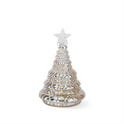 SILVER MERCURY GLASS LED STAR TOPPED CHRISTMAS TREES