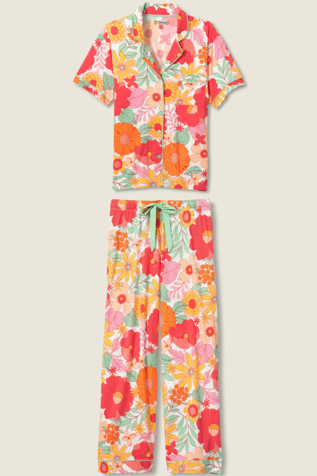 PJ Salvage Whimsy Floral Cropped PJ Set