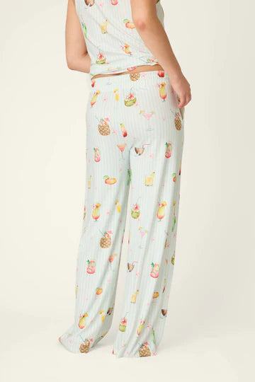 PJ Salvage It's Five O'clock Somewhere Cocktail Print Open Leg Pants
