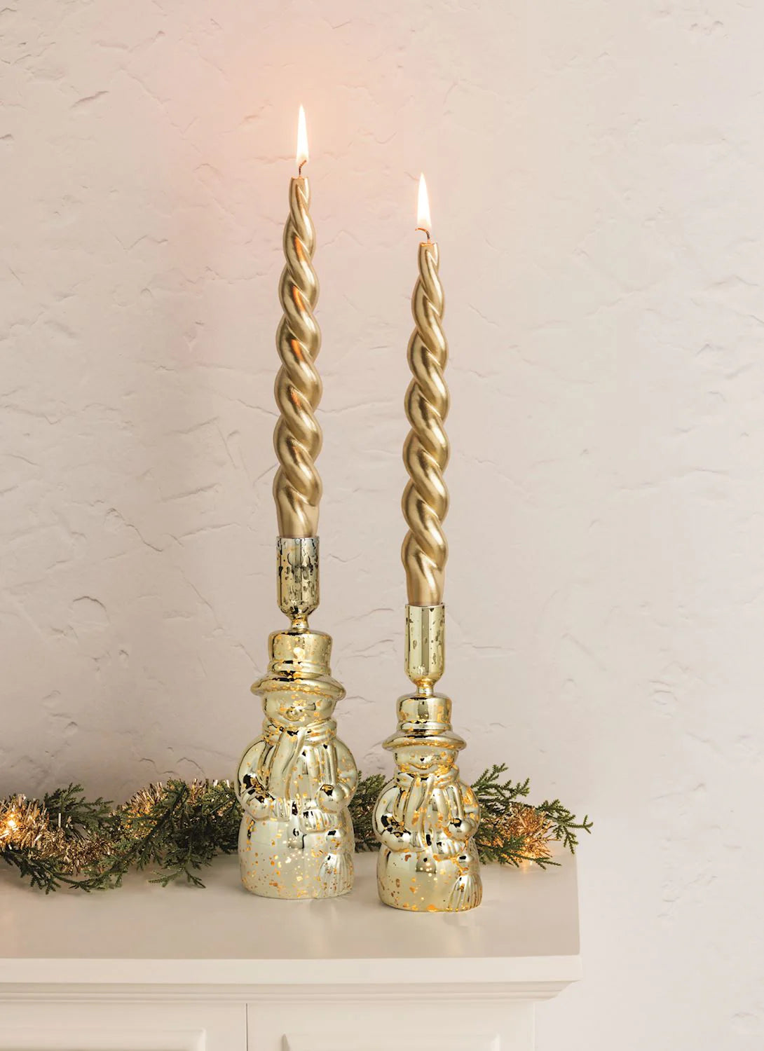 Taper Candles- Gold Christmas
