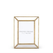 Clear Glass Pane and Gold Metal Frame