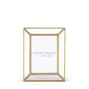 Clear Glass Pane and Gold Metal Frame