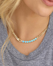 Baby Julian Loves Opals Necklace 16” - Blue Opal