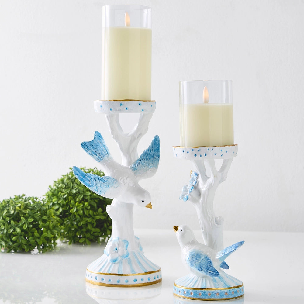 Bird On Candle Holders Set Of 2