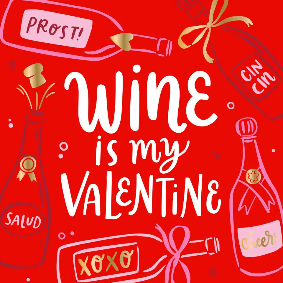 Wine Valentine - 3 Ply Cocktail Napkins