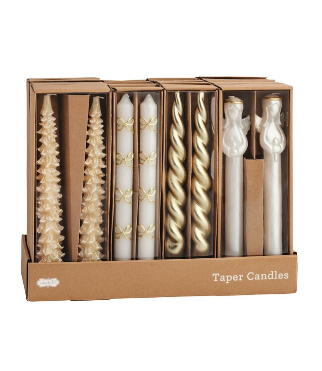 Taper Candles- Gold Christmas