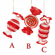 Wrapped Candy Glass Ornaments 3 Styles