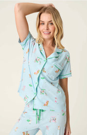PJ Salvage Whimsy Putter Pup Cropped PJ Set