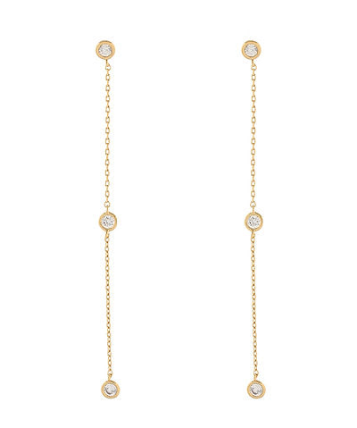 Crystal Station Chain Earrings