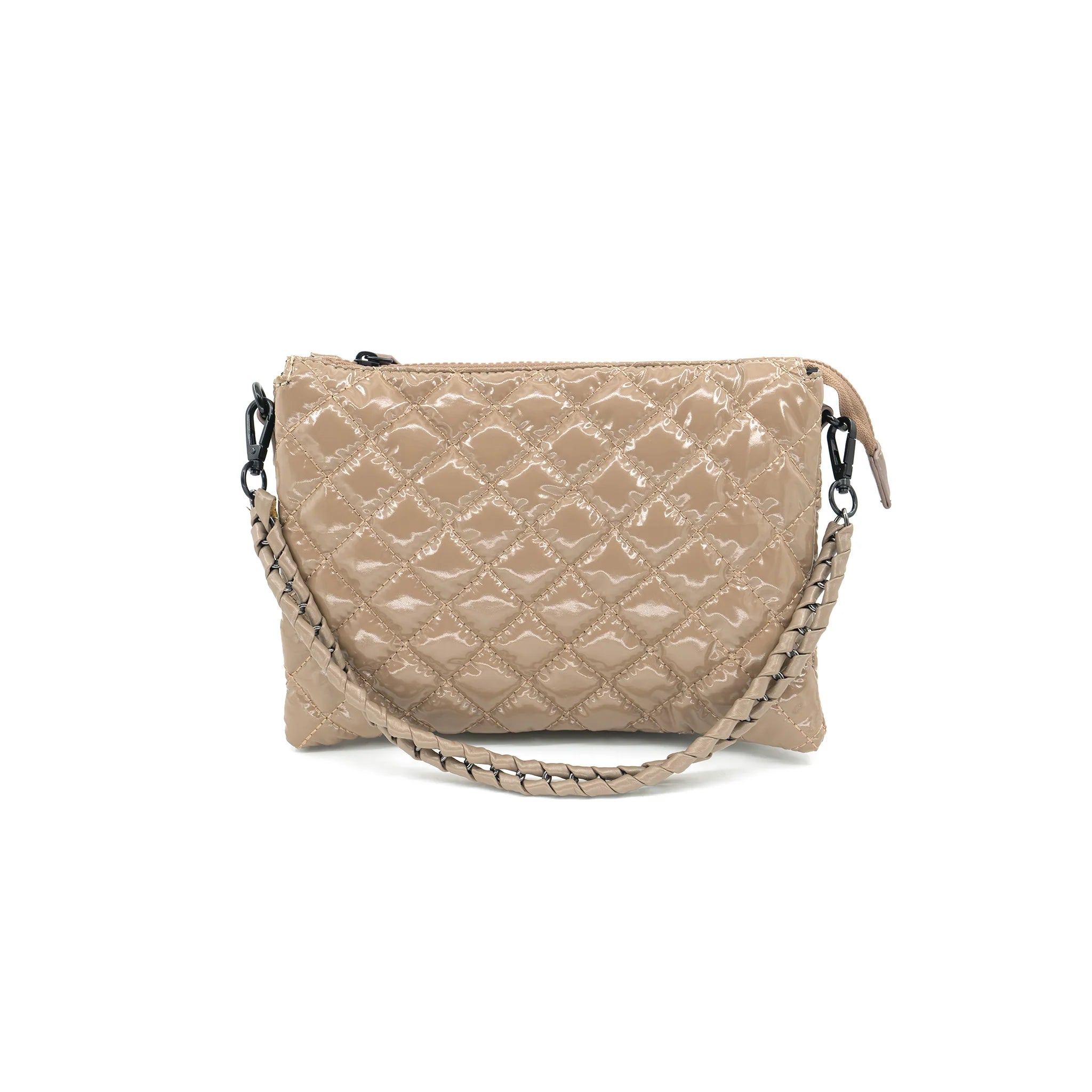 Quilted Bag - Patent Mocha