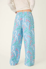 PJ Salvage- The Sweetest Season Candy Cane Print Flannel Pajama Pants