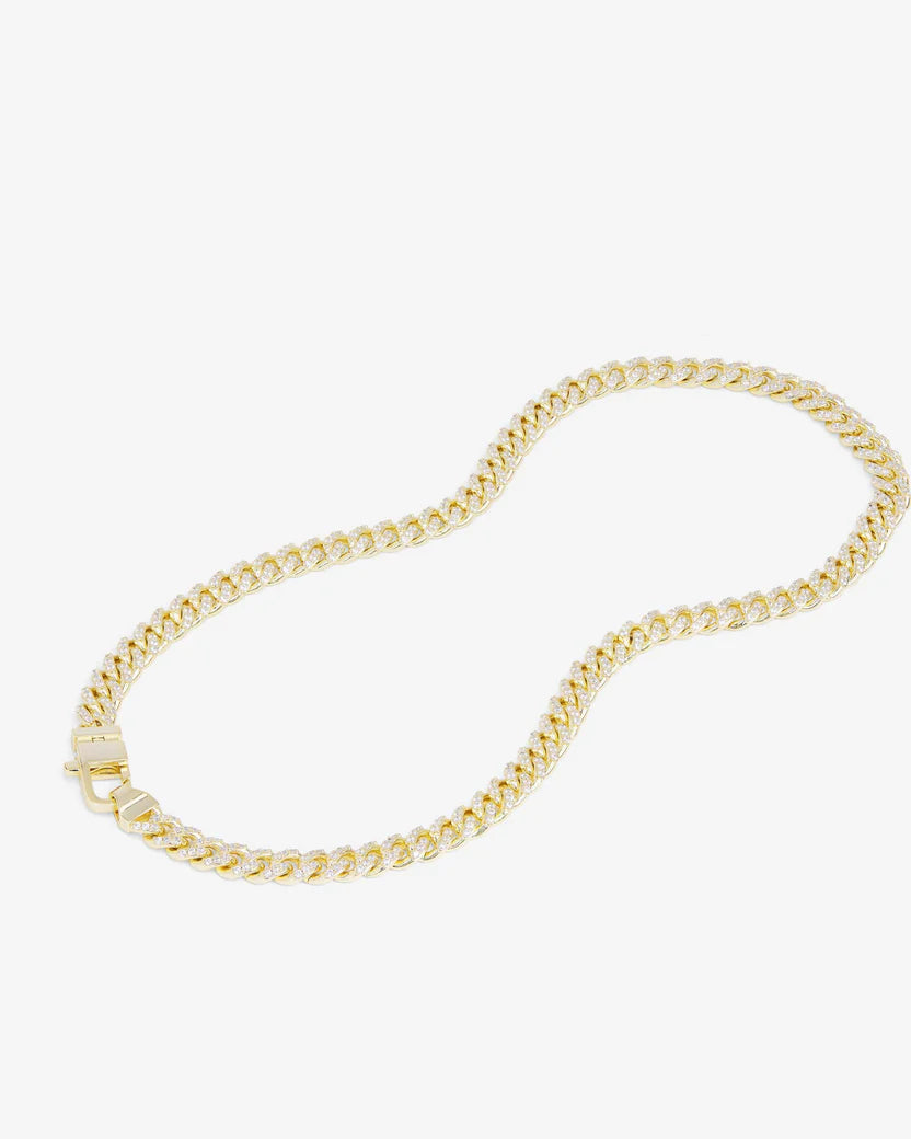 Pavé Julian Cuban Chain Necklace 6.8mm- 18”