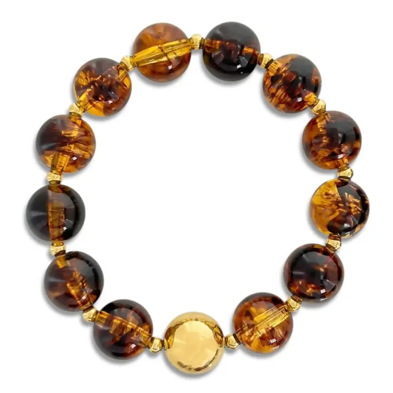 Chunky Stretch Bracelet - Maple Amber
