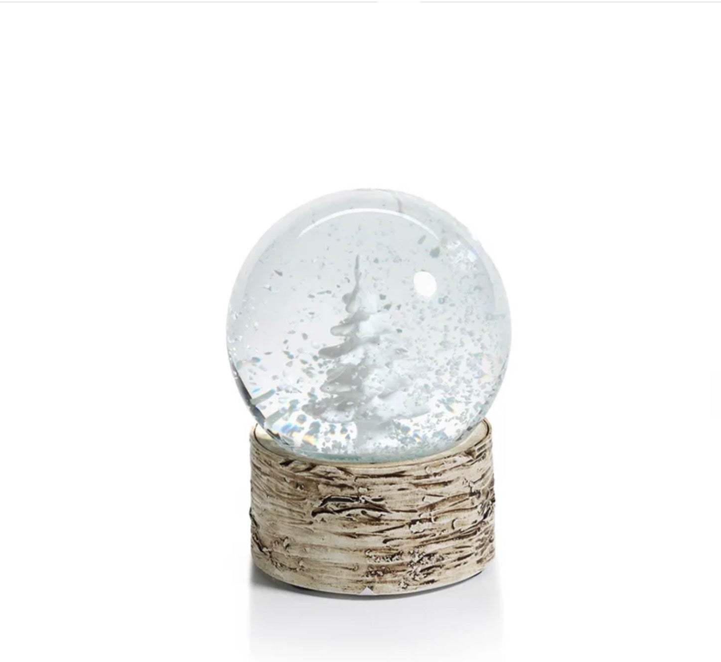 Snow Globe On Birch With Tree Small