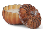 Brown Glass Filled Pumpkin Candles