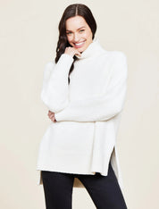 CozyChic High Low Pullover- Cream