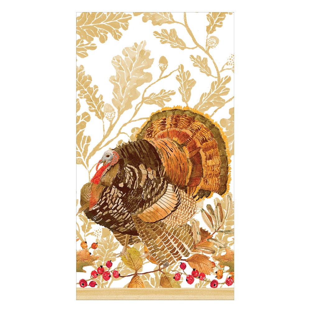 Caspari Guest Napkin - Woodland Turkey