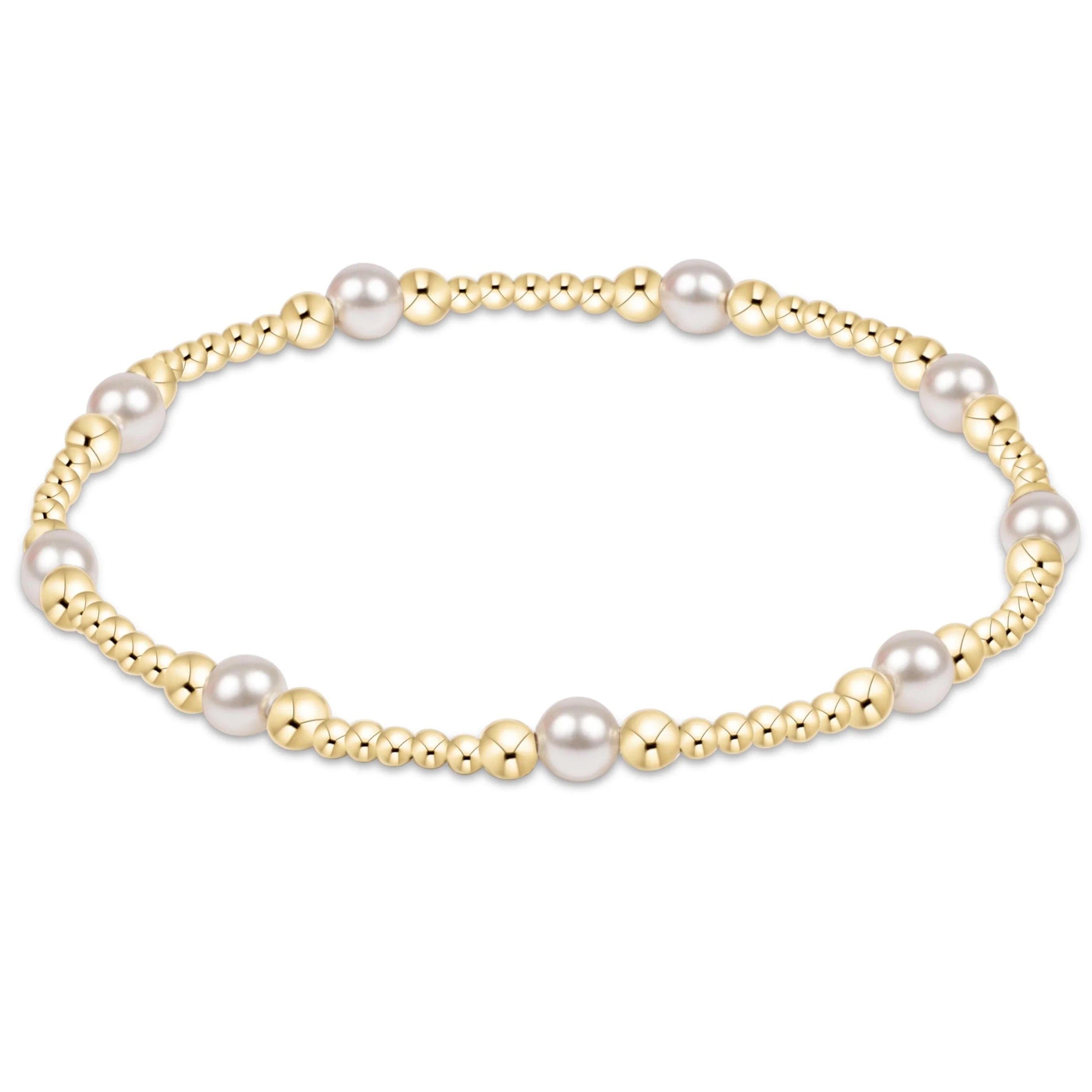 Classic Purpose Pattern 4mm Bracelet - Pearl