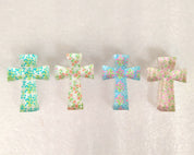 Tabletop Acrylic Cross Floral Large