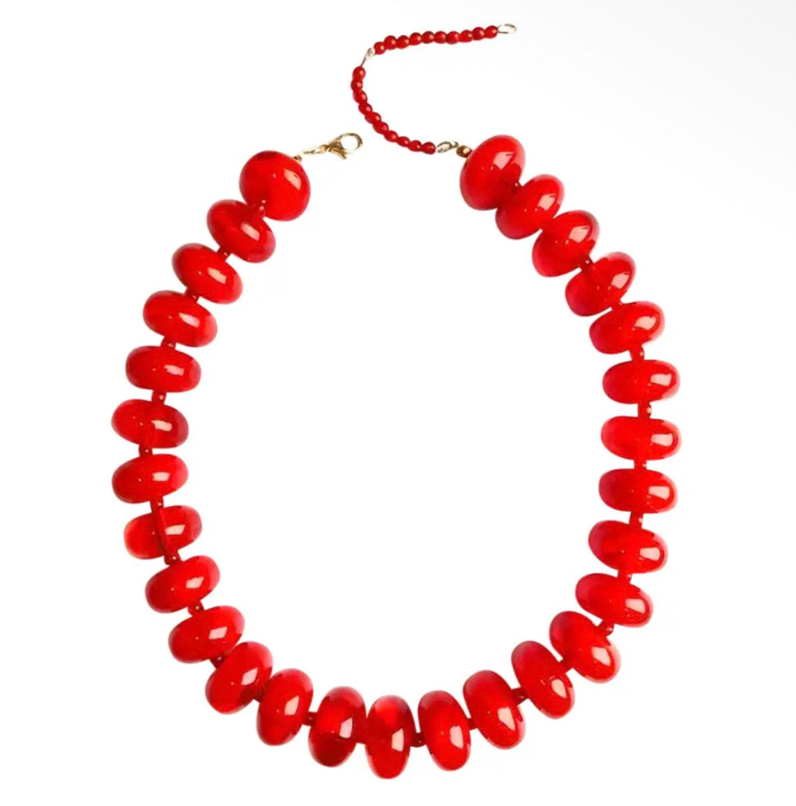 Bailey Chunky Beaded Necklace - Dark Red