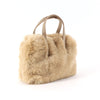 Faux Fur Tote- Beige