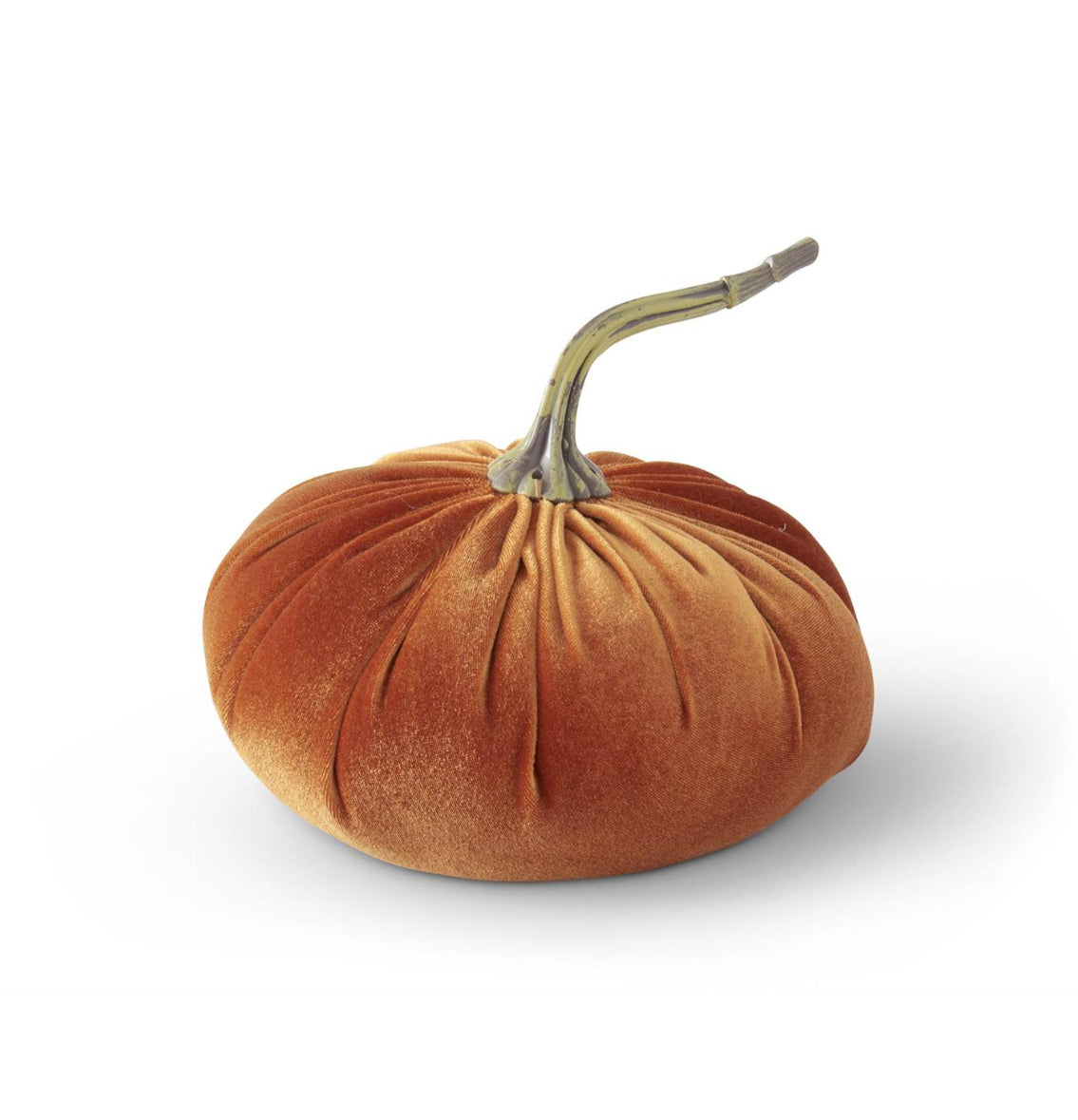 Orange Velvet Stuffed Pumkin 6.75 Inch